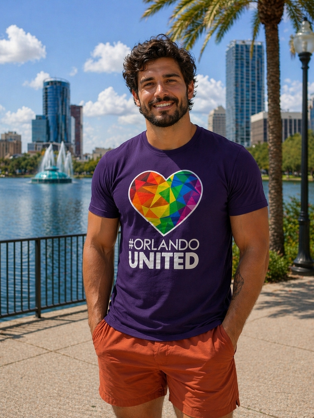 Orlando United Gay Pride Tee - Rainbow Pulse Nightclub LGBT Adidas T Shirt Med